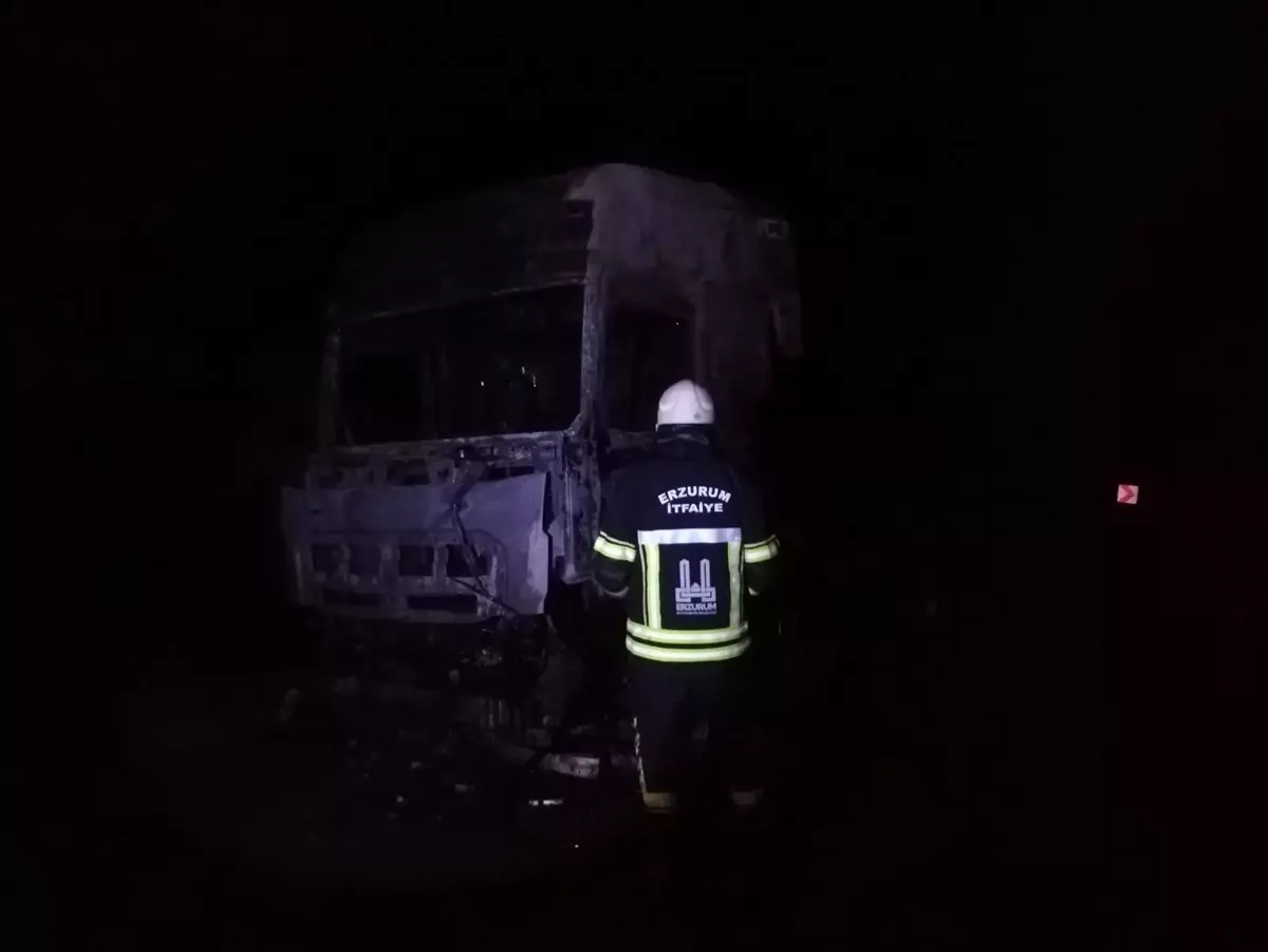 Erzurum’da Tır Yangını